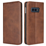 iCoverCase 三星s10手機(jī)殼s10+保護(hù)套s10e全包防摔強(qiáng)磁吸附翻蓋皮套 S10e深棕+送type-c數(shù)據(jù)線