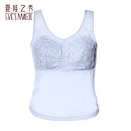 夏.娃.之.秀背心女性感蕾絲打底內搭V領(lǐng)舒適外穿學(xué)生無(wú)袖吊帶美背裹胸法式 灰色(J4016) L