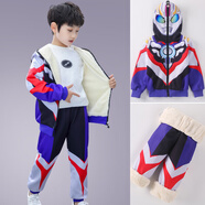 藍(lán)貝妮童裝賽羅奧特曼衣服春秋季男童套裝兒童春裝蜘蛛俠小男孩超人服裝 歐布加絨 120 碼建議身高110CM