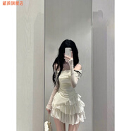 藏顏2023新款欲香肩露肩修身上衣+蛋糕半身裙套裝夏裝女一字肩辣妹欲 一套【上衣+蛋糕裙】 M