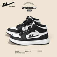 回力（Warrior）鞋子男款2025新款秋季爆款百搭高幫鞋學(xué)生運(yùn)動(dòng)休閑板鞋情侶小白鞋 黑白 39
