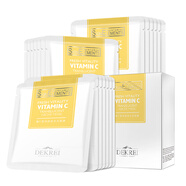 迪凱瑞（DEKREI）蠶絲面膜貼 玻尿酸補水保濕 VC美肌透亮 控油舒緩緊致滋潤男女士 維C皙潤透亮水光面膜20片
