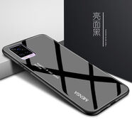 紐為適用vivos7手機(jī)殼玻璃s7保護(hù)套硅膠男女款vivos7全包防摔時(shí)尚簡(jiǎn)約外殼 亮面黑 vivo s7