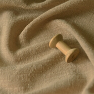 棉麻布料紗布料文藝禪意連衣裙袍子服裝手工洗水竹節紗  柔軟手作 做舊卡其 半米價(jià)