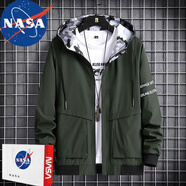 NASA RHUDE夾克春秋男裝外套衣服潮流秋裝棒球服秋冬加絨加厚工裝外套秋季1926軍綠5XL