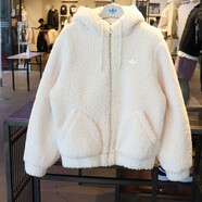 阿迪達斯 （adidas）三葉草外套女裝秋季新款運動(dòng)服時(shí)尚保暖舒適搖粒絨連帽夾克HG6677 HG6677 S