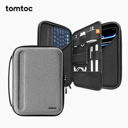 tomtoc iPad Pro收納包11/12.9英寸平板電腦2024配件iPad包配件收納鍵盤鍵盤Air6 13英寸B06 淺灰色|10.9-11英寸 大容量收納 抗摔防潑水