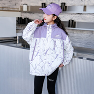 茨語(yǔ)女童春秋款外套2025新款運動(dòng)童裝兒童春季衣服女孩春裝連帽 W8835紫色 170 適合155-165cm 105斤左右