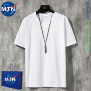 馬提尼短袖t恤男士純色夏季上衣打底衫簡約白色T恤男裝半袖潮運動衣服 白色/品質款 M