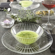 RCR水晶玻璃餐盤(pán)家用輕奢高級感飯碗沙拉碟盤(pán)餐具喬遷生日禮物盒套裝 【晨光】16cm水晶碗 1只