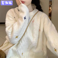 麥潮尚日系復(fù)古可愛麻花毛衣女秋冬慵懶寬松套頭外穿加厚針織衫針織上衣 圖片色 S