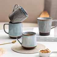 川島屋日式陶瓷杯子馬克杯創(chuàng  )意個(gè)性潮流咖啡杯水杯家用早餐牛奶杯