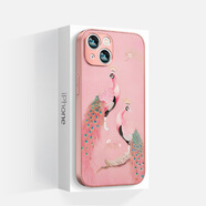 搗旦國度適用于蘋果iphone15promax磁吸14女手機殼plus新款粉孔雀magsafe玫瑰金13高級感12全包邊框保護套 粉孔雀2-普通殼 iPhone 15 Pro max