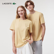 LACOSTE法國鱷魚情侶款純色休閑簡約百搭日常圓領(lǐng)短袖T恤|TH0546 IXQ/可頌色 2XL 7 /185