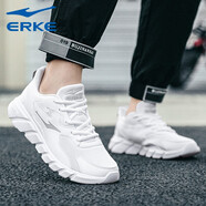 鴻星爾克男鞋2025新款網(wǎng)面跑步鞋休閑青少運動(dòng)鞋男 正白/淺灰 44