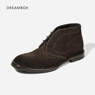 dreambox鈞博vibram德國進(jìn)口牛反絨馬丁靴2024新款中幫英倫男靴 咖啡色 45