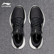 李寧（LI-NING）男鞋跑步鞋子男夏季透氣運動鞋男士訓練鞋緩震回彈軟底旅游鞋 黑色/云霧白 41 (內(nèi)長255)