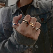 芯奢刻字戒指男潮可轉(zhuǎn)動鏈條鈦鋼戒指韓版潮流指環(huán)男女嘻哈單身尾戒 默認(rèn)銀色9號其他顏色尺碼備注