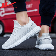 回力官方運動(dòng)鞋男鞋椰子鞋春夏季軟底網(wǎng)面男士鞋子男跑步鞋休閑鞋 白色-經(jīng)典基礎款 42