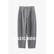 Basic House/百家好加厚加絨休閑褲女秋冬香蕉褲奶奶褲保暖百搭寬松顯瘦新款 灰色 2XL 130-140斤