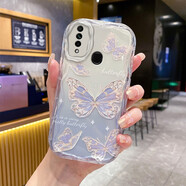 佩諾（PINO） OPPOA8手機殼PDBM00保護套硅膠鏡頭全包防摔磨砂卡通時尚個性創(chuàng)意男女軟殼 【天宇-】奶油殼 藍色蝴蝶 OPPO A8