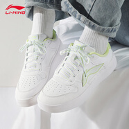 李寧板鞋女2026冬季新款經(jīng)典透氣百搭小白鞋女子休閑運動(dòng)減震白色鞋子 標準白/蝶粉綠 37