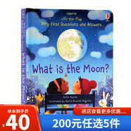 200元5件 幼兒問與答翻翻書系列Usborne Lift The Flap Very First Questions and Answers英文繪本你問我答科普早教啟蒙生活認知紙板翻翻書 月亮是什么