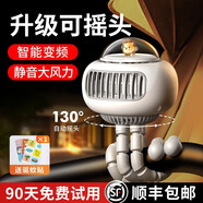 RingKe嬰兒車小風(fēng)扇無葉便攜式寶寶推車電扇兒童車自行車靜音usb充電八爪魚水母兒童吹輔食手持小風(fēng)扇 皓月白【搖頭款】 3600mAh