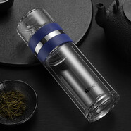 施密特（Simita） 玻璃杯茶水分離杯泡茶杯子獨(dú)立茶倉水杯男女車載便攜喝水杯子 藍(lán)色【獨(dú)立茶倉】 280ml 280ml