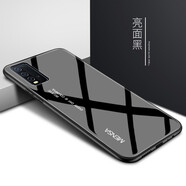 哲勒（ZHELE） 紅米note9手機(jī)殼note9pro防摔玻璃漸變個(gè)性創(chuàng)意硅膠全包邊5G男女保護(hù)套 紅米note9 4G-【亮面黑】配膜