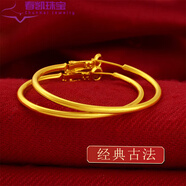 越南沙金大耳圈古法金耳環(huán)耳環(huán)仿真首飾耳飾 經(jīng)典古法3.8cm