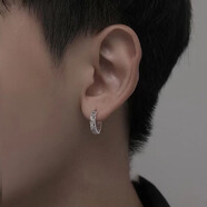 玖長(cháng)時(shí)99純銀貔貅耳扣男士款國潮中國風(fēng)耳飾單只個(gè)性男款銀耳釘耳環(huán) 一對 足銀