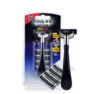 舒適（Schick）超凡加滑2層刀片剃須刀刮胡刀剃胡刀修胡刀刮毛刀 手動(dòng)男士刀頭 1刀架4刀頭加滑