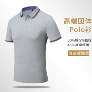 依品川冰絲夏季工作服定制polo衫印字logo企業(yè)團(tuán)建工衣廠服裝t恤短半袖 【升級(jí)40支冰絲款冰絲款】花灰 L