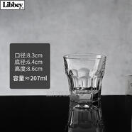 Libbey八角玻璃杯加厚耐熱茶水杯啤酒杯商用水杯牛奶飲料果汁杯家用杯子 矮款【207ml】 2只