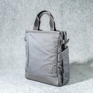 LEWHISPER LIFESTYLE都市通勤系列Cordura尼龍小號商務豎款托特包手提單肩斜挎13英寸 輕奢銀河灰 小號32*27*10cm