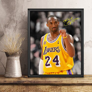 科比紀念品簽名擺件掛畫(huà)相框照片籃球生日禮物周邊海報裝飾畫(huà)籃球球迷 科比-45 (10寸鋁合金框)