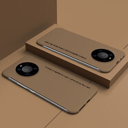 韓能 華為mate40系列手機殼無(wú)邊框超薄硬殼磨砂防摔保護套 Mate40Pro 英文 咖啡色