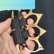 帝帆防身武器合法隨身四指指虎拳套鋅合金鐵拳頭自衛(wèi)神器戒指環(huán) 金色戰(zhàn)狼[標準款]+收納包