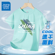 真維斯童裝男童短袖t恤2025新款兒童夏季冰絲上衣男孩速干網(wǎng)眼衣服運(yùn)動(dòng)夏裝 【冰絲款】水綠/J涂鴉色塊 140