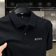 BOSST恤短袖男士德國(guó)BOSS舒適透氣純棉帥氣翻領(lǐng)polo夏季男裝 BOSS23800-黑色 4XL 建議180-200斤