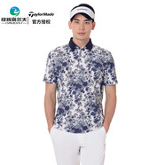 Taylormade泰勒梅  高爾夫服裝男裝新款golf運動短袖T恤Polo衫速干透氣 M19600 海軍藍色 L