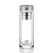 富瑞斯（Foris）水晶雙層玻璃杯男款個(gè)人專用保溫大容量定制刻字私人訂制茶杯 400ml 名仕