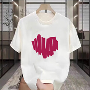 倉石一樹(shù)潮牌輕奢設計感愛(ài)心短袖T恤男士2025夏季重磅休閑圓領(lǐng)情侶裝半袖 白色【大愛(ài)心】 2XL