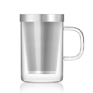 圓舍（Yumsir） 小號泡茶杯茶水分離玻璃杯子綠茶杯304過(guò)濾耐熱男女士辦公花茶杯 泡茶杯大號- 500ml
