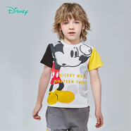 迪士尼寶寶（Disney Baby）迪士尼童裝兒童T恤米奇米妮印花圓領(lǐng)短袖T恤純棉 男童本白(S1718) 3歲/身高100cm
