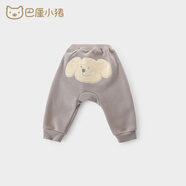 巴厘小豬嬰兒褲子寶寶加絨保暖褲男童休閑哈倫褲女童長(zhǎng)褲秋冬 煙灰 73cm