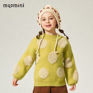 MQDMINI童裝女童毛衣兒童套頭毛衫保暖冬外穿內(nèi)搭上衣 彩色波點(diǎn)奶黃 100 