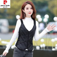 皮爾卡丹（pierre cardin）羽絨內膽女馬甲內穿輕薄修身保暖貼身打底小背心2024年 黑色(吊帶拉鏈款) M 體重90-105斤