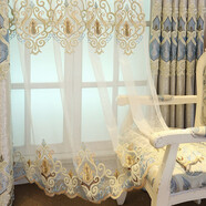 柏拉圖歐式簡(jiǎn)約現代刺繡花鏤空窗簾布紗定制窗簾成品遮光客廳臥室 刺繡窗紗 2.5米寬x2.7米高一片（掛鉤）